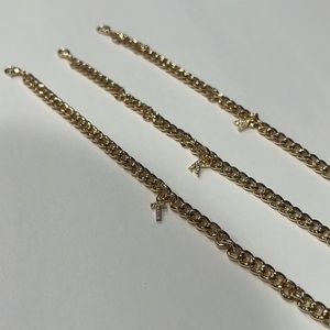 Crystal 6mm initial anklet